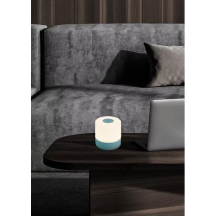 Briloner 7461010 - Lâmpada de mesa exterior recarregável LED regulável LED/2W/5V IP44 1200 mAh azul