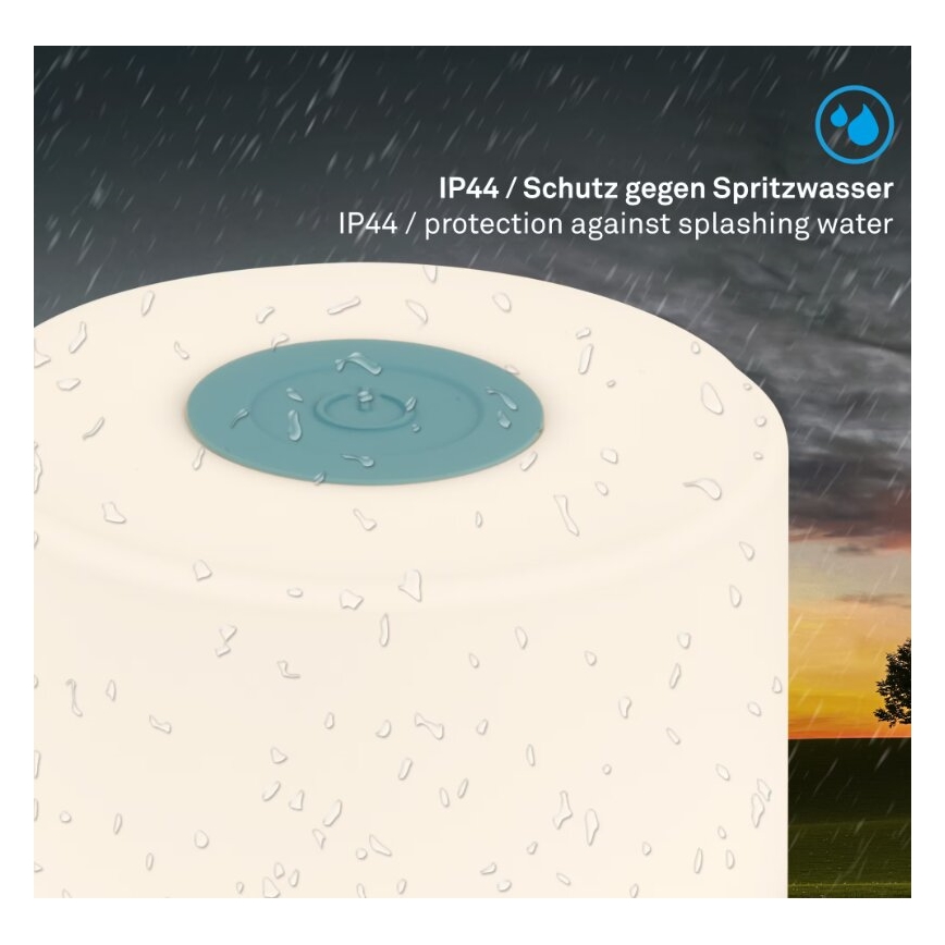 Briloner 7461010 - Lâmpada de mesa exterior recarregável LED regulável LED/2W/5V IP44 1200 mAh azul