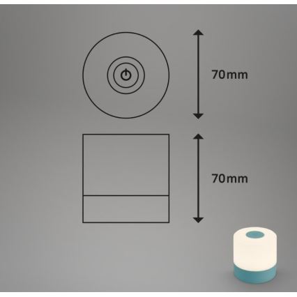 Briloner 7461010 - Lâmpada de mesa exterior recarregável LED regulável LED/2W/5V IP44 1200 mAh azul
