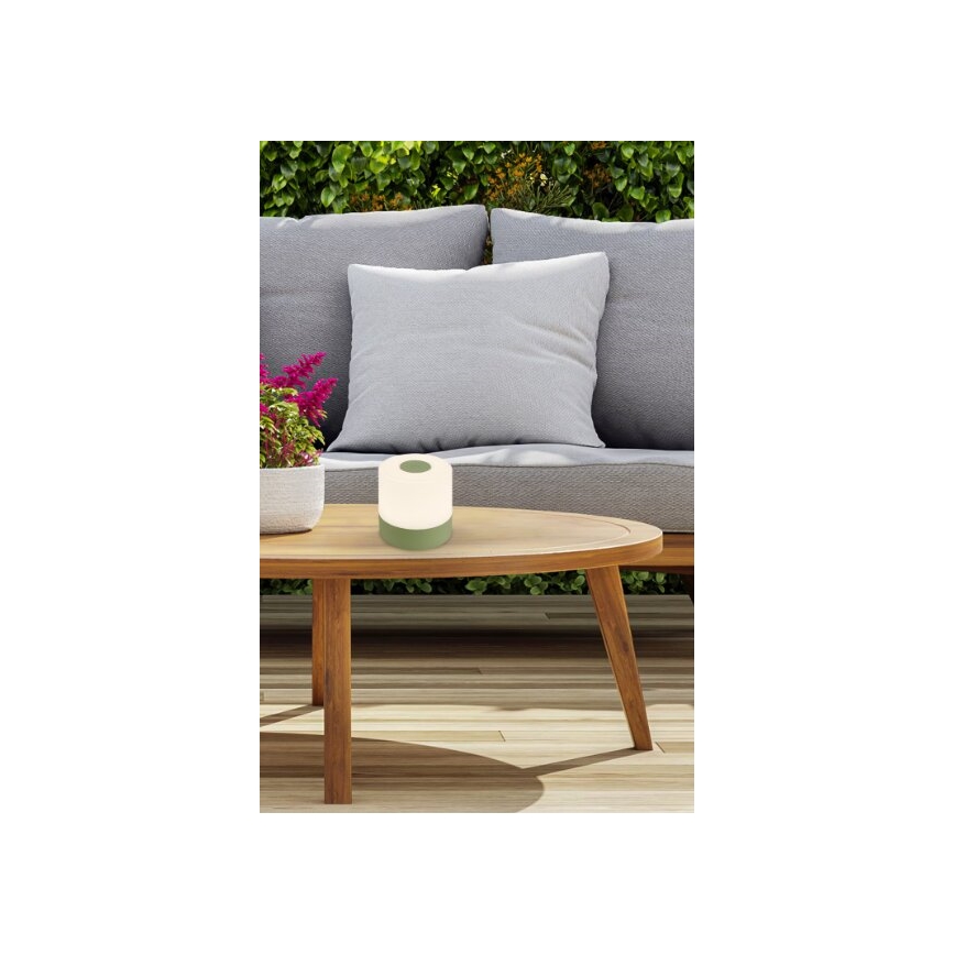 Briloner 7461019 - Lâmpada de mesa exterior recarregável LED regulável LED/2W/5V IP44 1200 mAh verde