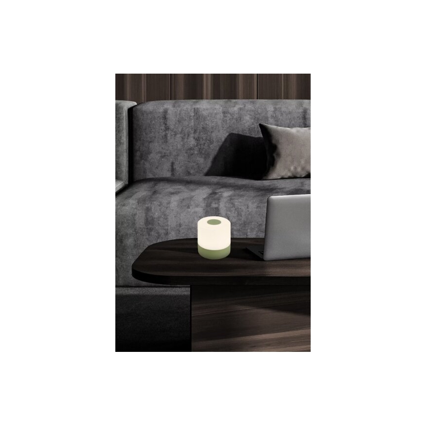 Briloner 7461019 - Lâmpada de mesa exterior recarregável LED regulável LED/2W/5V IP44 1200 mAh verde