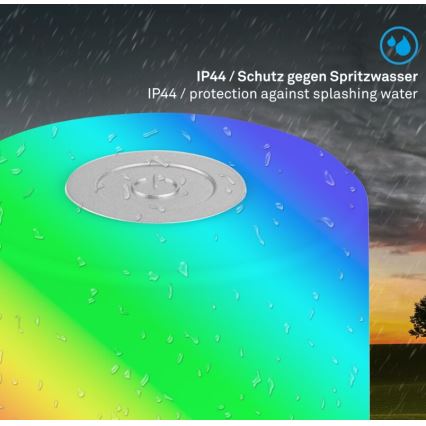 Briloner 7462014 - Lâmpada de mesa exterior recarregável LED RGB LED/1,5W/5V IP44 1200 mAh cromo fosco