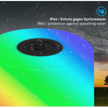 Briloner 7462015 - Lâmpada de mesa exterior recarregável LED RGB LED/1,5W/5V IP44 1200 mAh preta