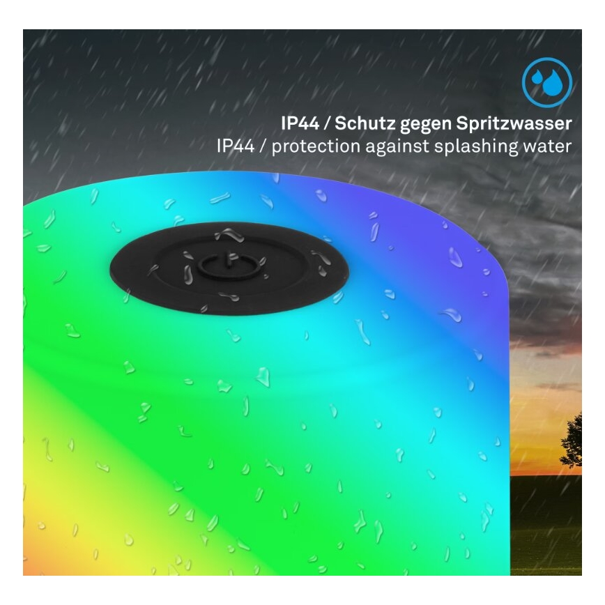 Briloner 7462015 - Lâmpada de mesa exterior recarregável LED RGB LED/1,5W/5V IP44 1200 mAh preta