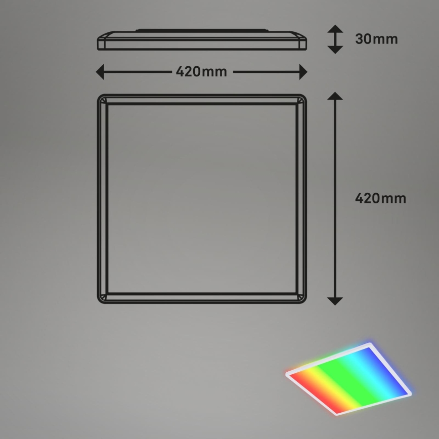 Briloner 7491-016 - LED RGBW Candeeiro de tecto regulável SMART LED/22W/230V 4000K 42x42 cm Wi-Fi Tuya + comando remoto