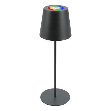 Briloner 7507015 - Lâmpada de Mesa Recarregável para Exterior LED RGB Regulável 2 em 1 LED/2,5W/5V IP44 1200 mAh Antracite