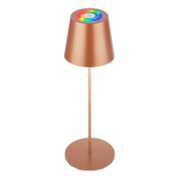 Briloner 7510013 - Lâmpada de Mesa Recarregável para Exterior LED RGBW Regulável CALIDA LED/2,5W/5V IP44 1200 mAh bronze