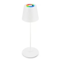Briloner 7510016 - Lâmpada de Mesa Recarregável para Exterior CALIDA LED RGBW Dimerizável, LED/2,5W/5V, IP44, 1200 mAh, branca