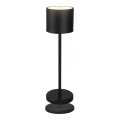 Briloner 7521015 - Lâmpada de mesa LED recarregável dimerizável para exterior SIGO LED/2,5W/5V IP44 2600 mAh preta