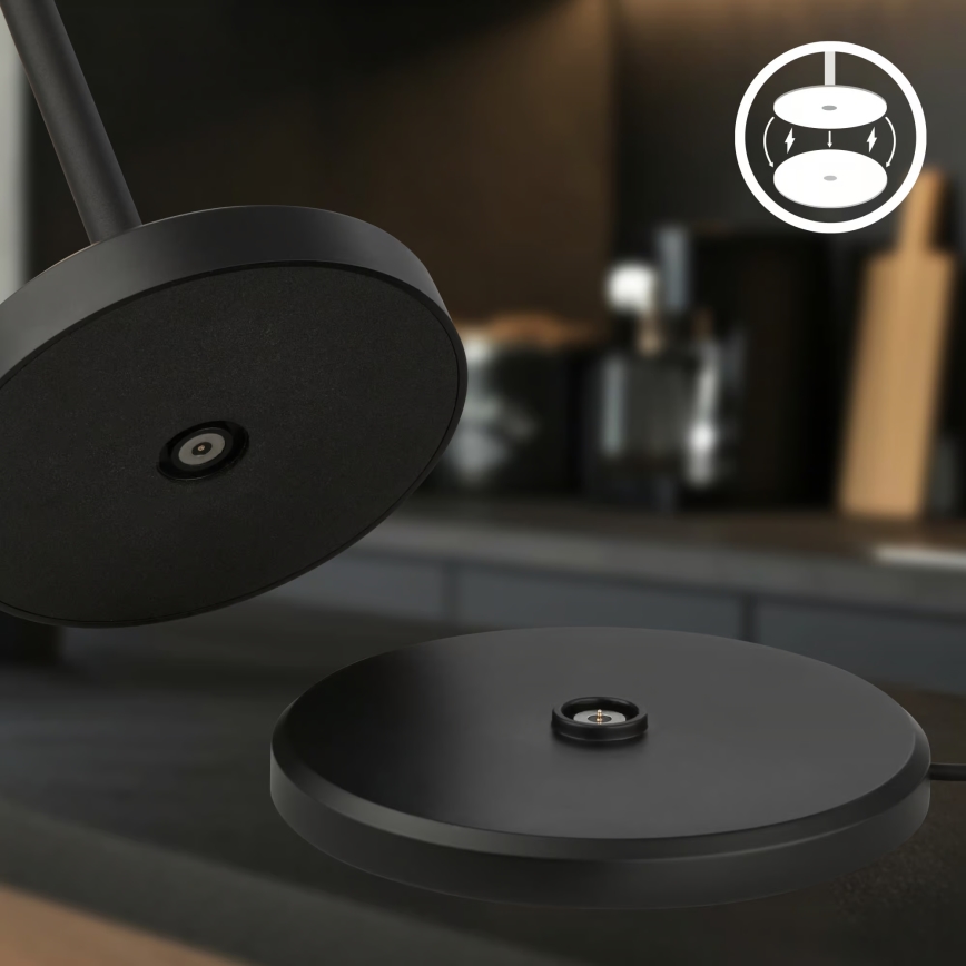 Briloner 7521015 - Lâmpada de mesa LED recarregável dimerizável para exterior SIGO LED/2,5W/5V IP44 2600 mAh preta