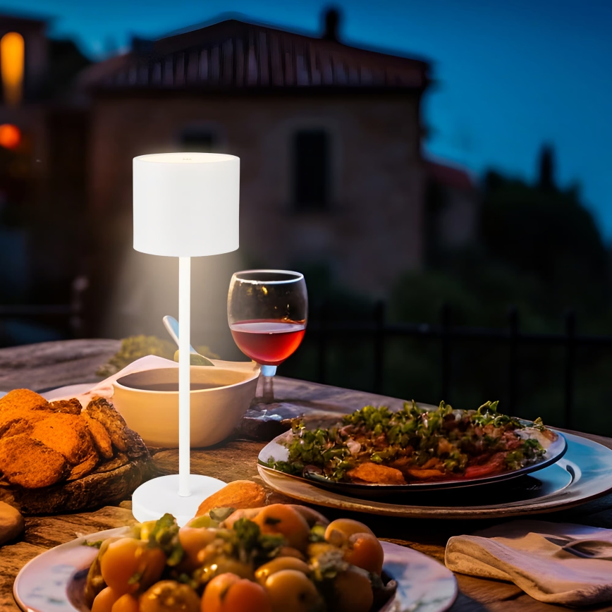 Briloner 7521016 - Lâmpada de mesa exterior LED recarregável e regulável SIGO LED/2,5W/5V IP44 2600 mAh branca