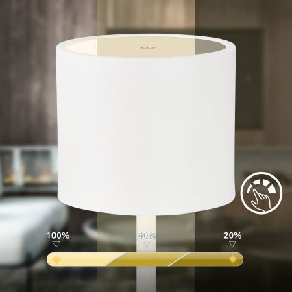 Briloner 7521016 - Lâmpada de mesa exterior LED recarregável e regulável SIGO LED/2,5W/5V IP44 2600 mAh branca