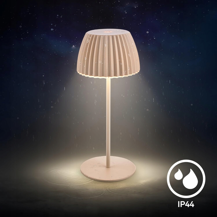 Briloner 7552-011 - Lâmpada de mesa para exterior MINI LED tátil recarregável e dimerizável, LED/1,5W/5V IP44 1800 mAh bege