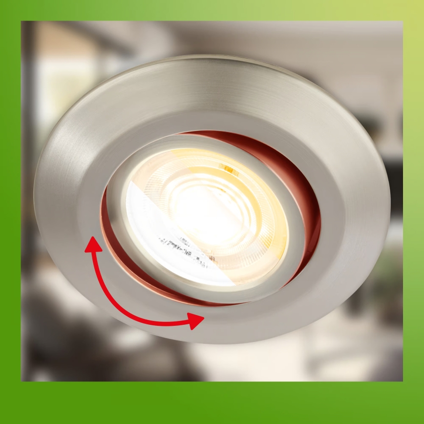 Briloner 7586032 - Conjunto de 3 luminárias LED de embutir para casa de banho KLIRA 1xLED/4,9W/230V 2500/3000/4000K IP23 cromado mate