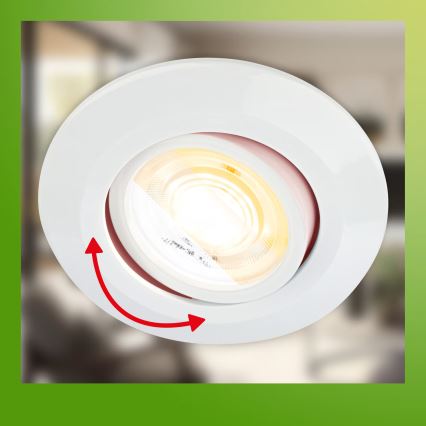 Briloner 7586036 - Conjunto de 3 luminárias LED encastráveis para casa de banho KLIRA 1xLED/4,9W/230V 2500/3000/4000K IP23 branco