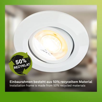 Briloner 7586036 - Conjunto 3x luminária LED de encastrar para casa de banho KLIRA LED/4,9W/230V 2500/3000/4000K IP23 branca