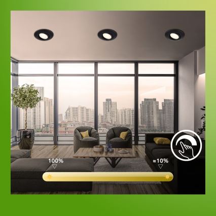 Briloner 7587035 - Conjunto 3x focos LED encastráveis para casa de banho dimerizáveis KLIRA 1xLED/4,9W/230V 2500/3000/4000K IP23 preto