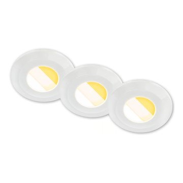 Briloner 7588036 - Conjunto de 3 luminárias de embutir para casa de banho KLIRA LED/4,9W/230V 2500/3000/4000K IP44 brancas