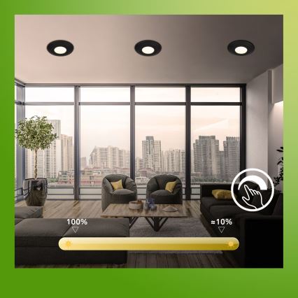 Briloner 7589035 - Conjunto 3x LED dimerizável para casa de banho, luminária encastrável KLIRA LED/4,9W/230V 2500/3000/4000K IP44 preta