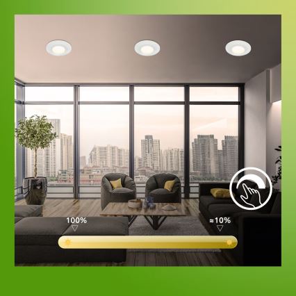 Briloner 7589036 - Conjunto de 3 spots LED dimerizáveis para casa de banho KLIRA LED/4,9W/230V 2500/3000/4000K IP44 branco