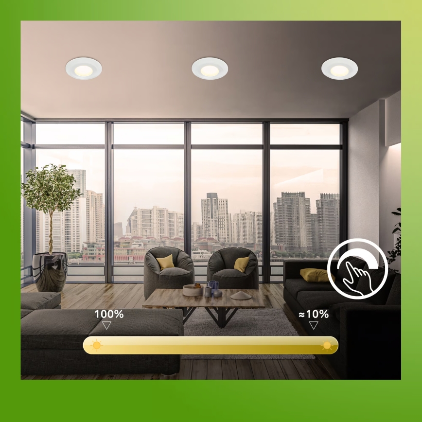 Briloner 7589036 - Conjunto de 3 spots LED dimerizáveis para casa de banho KLIRA LED/4,9W/230V 2500/3000/4000K IP44 branco