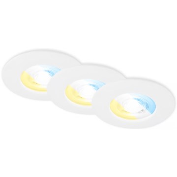 Briloner 7605036 - CONJUNTO 3xLED Luminária de teto embutida para casa de banho 3xLED/4,9W/230V 2700/4000/6500K IP44 branca