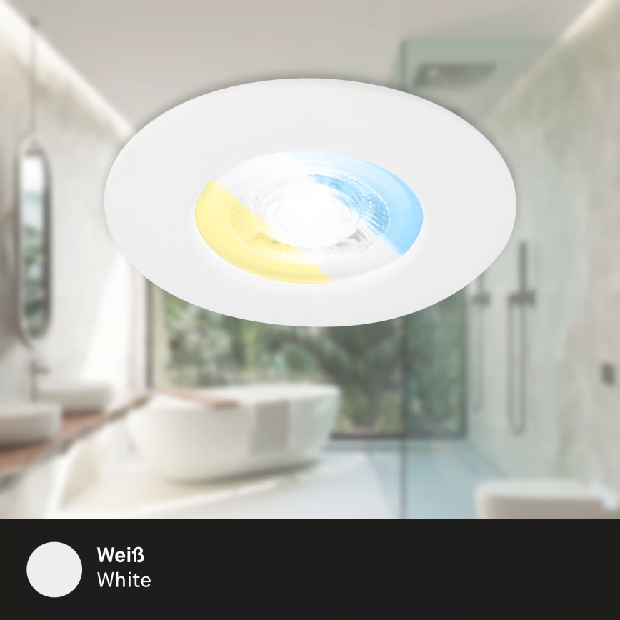 Briloner 7605036 - CONJUNTO 3xLED Luminárias de embutir para casa de banho 3xLED/4,9W/230V IP44 brancas