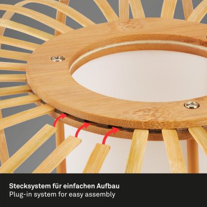 Briloner 7759011 - Candeeiro de mesa 1xE27/10W/230V bambu