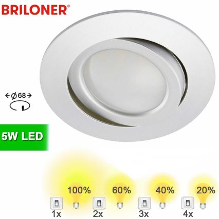 Briloner 8309-019 - Foco de encastrar de casa de banho LED com regulação LED/5W/230V IP23
