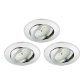 Briloner 8312-039 - CONJUNTO 3x Foco de encastrar de casa de banho LED LED/5W/230V IP23