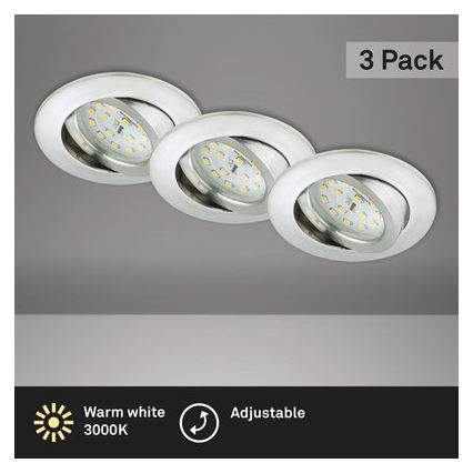 Briloner 8312-039 - CONJUNTO 3x Foco de encastrar de casa de banho LED LED/5W/230V IP23