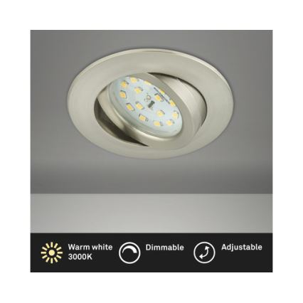 Briloner 8317-012 - Luminária de embutir LED dimerizável para casa de banho LED/5,5W/230V IP23 cromo mate