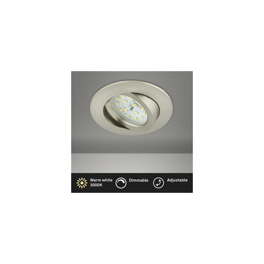 Briloner 8317-012 - Luminária de embutir LED dimerizável para casa de banho LED/5,5W/230V IP23 cromo mate