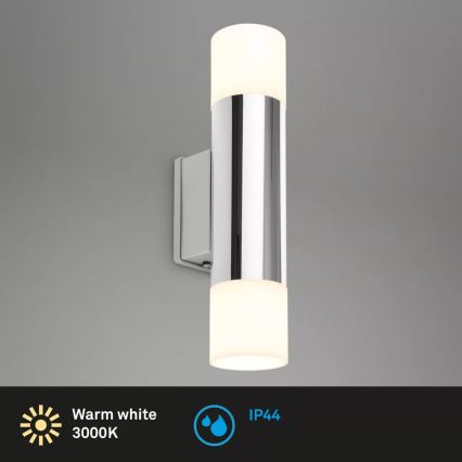 Briloner - Aplique de parede LED para casa de banho 2xGU10/4,8W/230V IP44 3000K cromado brilhante
