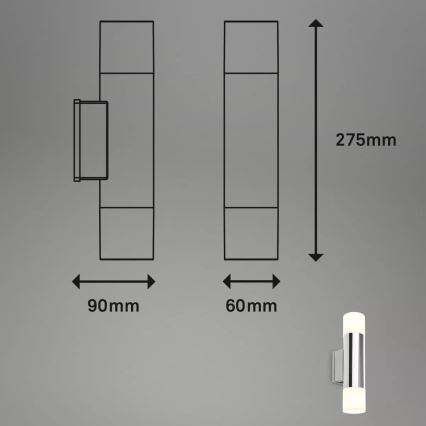 Briloner - Aplique de parede LED para casa de banho 2xGU10/4,8W/230V IP44 3000K cromado brilhante