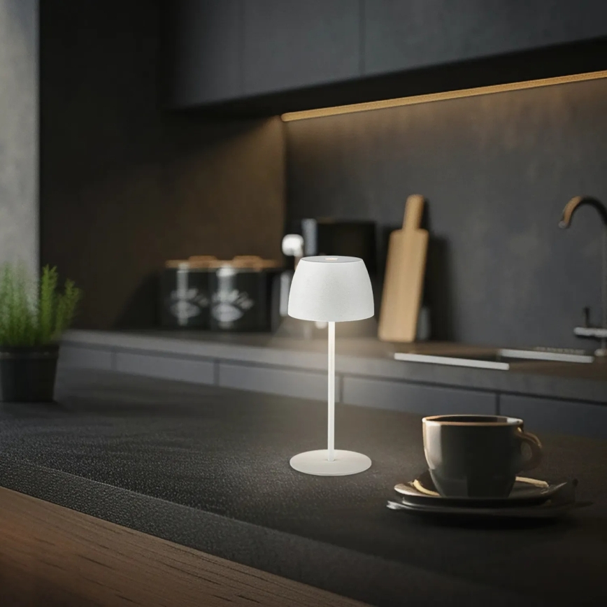 Briloner  - LED dimerizável recarregável tátil para exterior lâmpada de mesa MINI LED/2,5W/5V IP44 1800 mAh branca