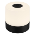 Briloner - Candeeiro de mesa tátil recarregável para exterior regulável LED/2W/5V 2700K IP44 1200 mAh preto