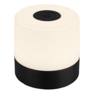 Briloner - Candeeiro de mesa tátil recarregável para exterior regulável LED/2W/5V 2700K IP44 1200 mAh preto