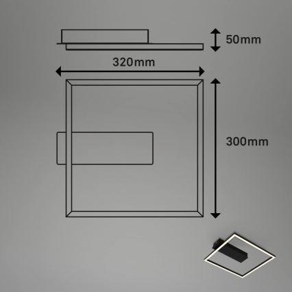 Briloner - Candeeiro de tecto LED FRAME LED/14W/230V 3000K 30x32 cm preto