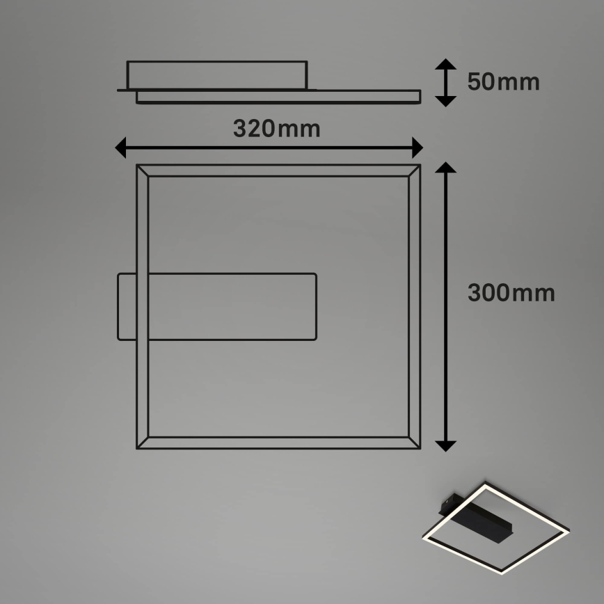 Briloner - Candeeiro de tecto LED FRAME LED/14W/230V 3000K 30x32 cm preto