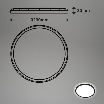 Briloner - Candeeiro de tecto LED para casa de banho com sensor de movimento MOVE LED/18W/230V IP44 Ø 29 cm branco