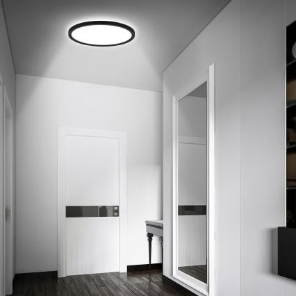 Briloner - Luminária de teto para casa de banho com sensor de movimento MOVE LED/18W/230V IP44 Ø 29 cm preta
