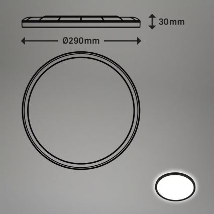 Briloner - Luminária de teto para casa de banho com sensor de movimento MOVE LED/18W/230V IP44 Ø 29 cm preta