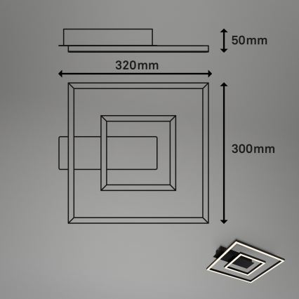 Briloner - Candeeiro de teto LED FRAME LED/22W/230V 3000K 30x32 cm preto