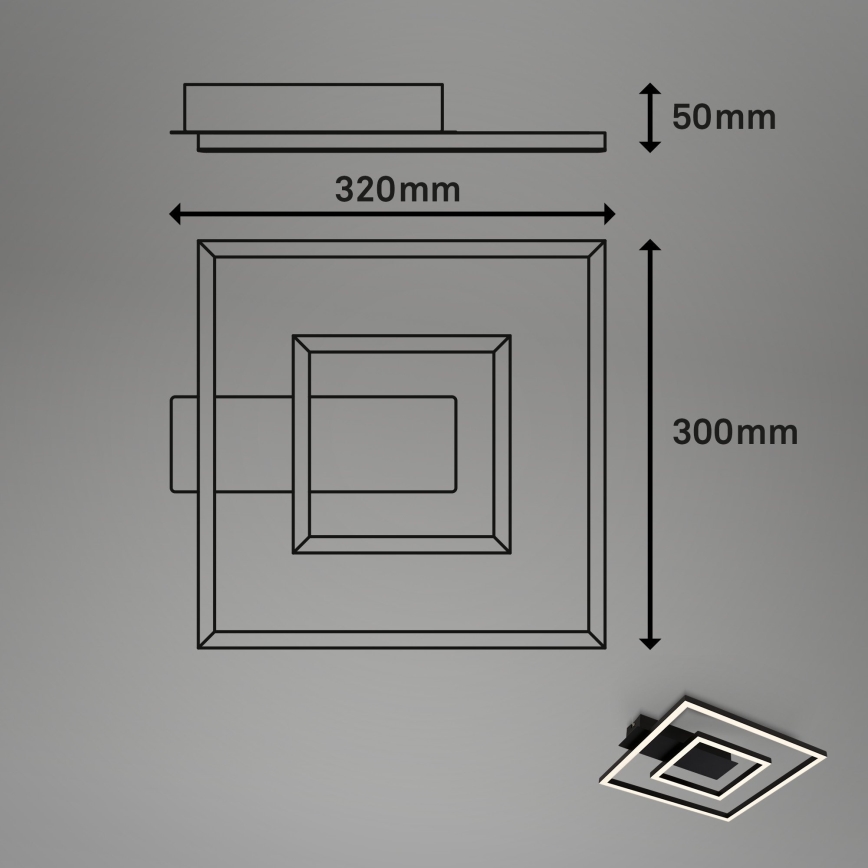 Briloner - Candeeiro de teto LED FRAME LED/22W/230V 3000K 30x32 cm preto