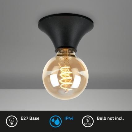 Briloner - Candeeiro de teto para casa de banho 1xE27/10W/230V IP44 preto