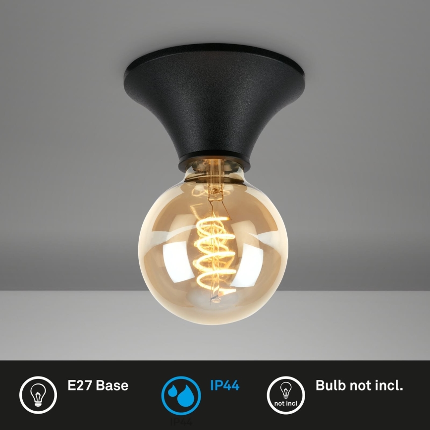 Briloner - Candeeiro de teto para casa de banho 1xE27/10W/230V IP44 preto