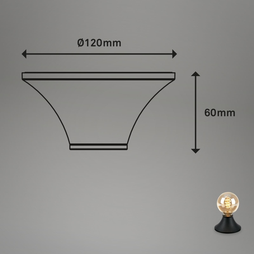 Briloner - Candeeiro de teto para casa de banho 1xE27/10W/230V IP44 preto