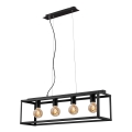 Briloner - Candelabro suspenso BLACK STEEL 4xE27/40W/230V