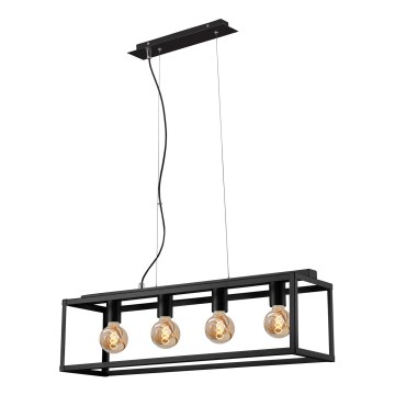 Briloner - Candelabro suspenso BLACK STEEL 4xE27/40W/230V